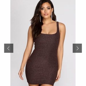 Windsor Scoop Neck Glitter Mini Dress